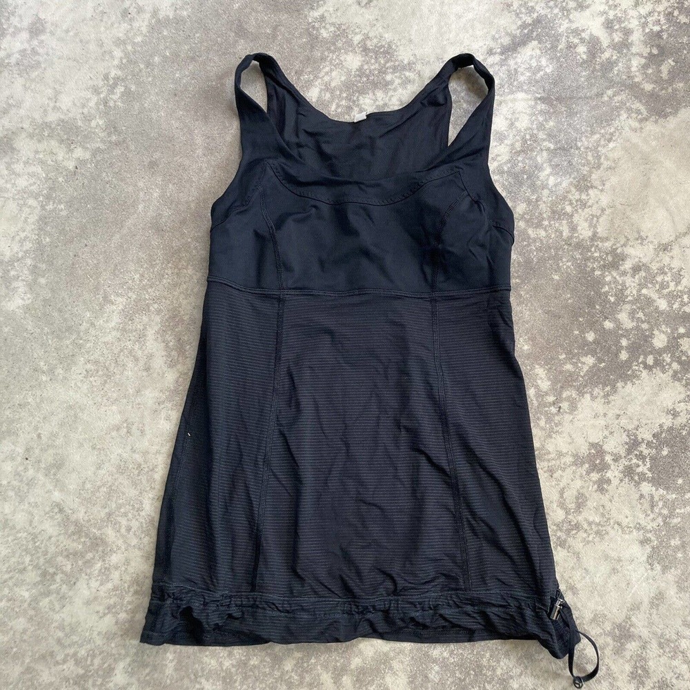 Lululemon Run Ta Ta Topper Tank Top Black Luxtreme Drawstring Waist Size 4